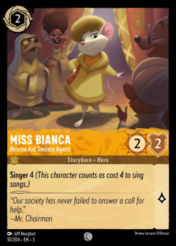 Disney Lorcana Trading Card Game Into the Inklands MISS BIANCA Rescue Aid Society Agent