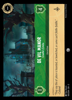 Disney Lorcana Trading Card Game Into the Inklands DE VIL MANOR Cruella's Estate