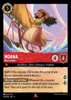 Disney Lorcana Trading Card Game Into the Inklands MOANA Born Leader