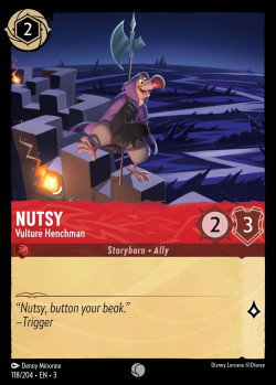 Disney Lorcana Trading Card Game Into the Inklands NUTSY Vulture Henchman