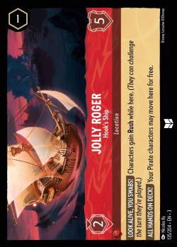 Disney Lorcana Trading Card Game Into the Inklands JOLLY ROGER Hook's Ship