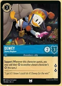 Disney Lorcana Trading Card Game Into the Inklands DEWEY Showy Nephew