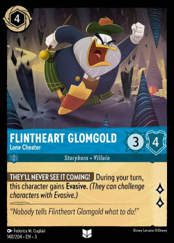 Disney Lorcana Trading Card Game Into the Inklands FLINTHEART GLOMGOLD Lone Cheater