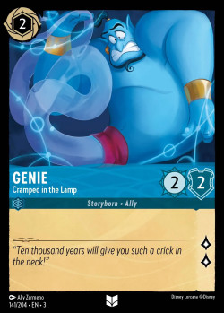 Disney Lorcana Trading Card Game Into the Inklands GENIE Cramped in the lamp