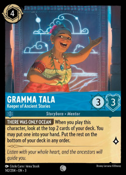 Disney Lorcana Trading Card Game Into the Inklands GRAMMA TALA Keeper of Ancient Stories