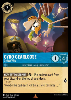 Disney Lorcana Trading Card Game Into the Inklands GYRO GEARLOOSE Gadget Whiz