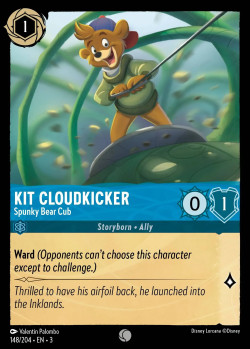 Disney Lorcana Trading Card Game Into the Inklands KIT CLOUDKICKER Spunky Bear Cub