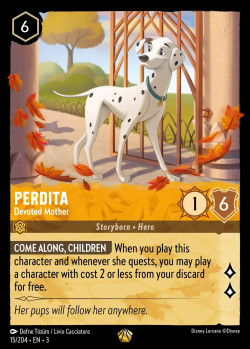 Disney Lorcana Trading Card Game Into the Inklands PERDITA Devoted Mother