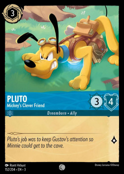 Disney Lorcana Trading Card Game Into the Inklands PLUTO Mickey's Clever Friend