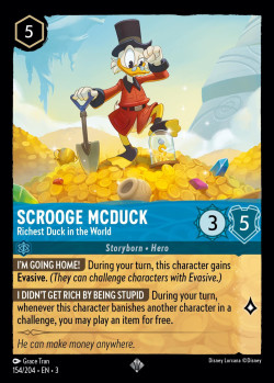 Disney Lorcana Trading Card Game Into the Inklands SCROOGE MCDUCK Richest Duck in the World