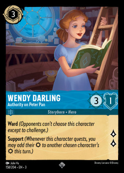 Disney Lorcana Trading Card Game Into the Inklands WENDY DARLING Authority on Peter Pan