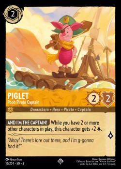 Disney Lorcana Trading Card Game Into the Inklands PIGLET Pooh Pirate Captain