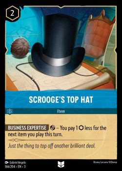 Disney Lorcana Trading Card Game Into the Inklands SCROOGE'S TOP HAT