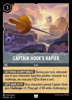 Disney Lorcana Trading Card Game Into the Inklands CAPTAIN HOOK'S RAPIER