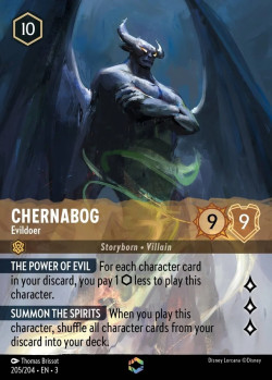 Disney Lorcana Trading Card Game Into the Inklands CHERNABOG Evildoer