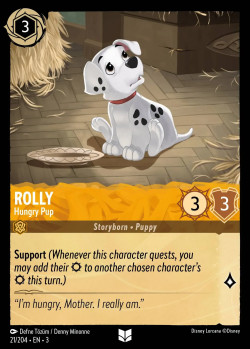 Disney Lorcana Trading Card Game Into the Inklands ROLLY Hungry Pup