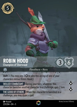 Disney Lorcana Trading Card Game Into the Inklands ROBIN HOOD Champion of Sherwood
