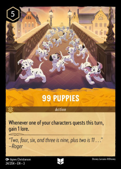 Disney Lorcana Trading Card Game Into the Inklands 99 PUPPIES