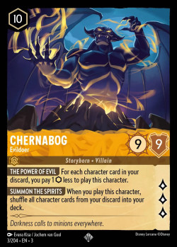 Disney Lorcana Trading Card Game Into the Inklands CHERNABOG Evildoer