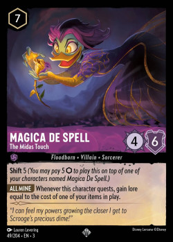 Disney Lorcana Trading Card Game Into the Inklands MAGICA DE SPELL The Midas Touch