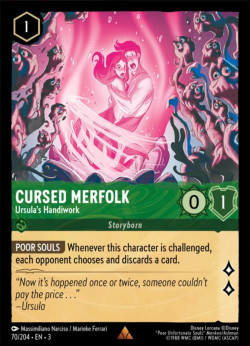 Disney Lorcana Trading Card Game Into the Inklands CURSED MERFOLK Ursula's Handiwork