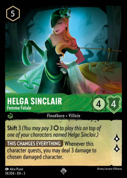 Disney Lorcana Trading Card Game Into the Inklands HELGA SINCLAIR Femme Fatale