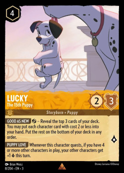 Disney Lorcana Trading Card Game Into the Inklands LUCKY The 15th Puppy