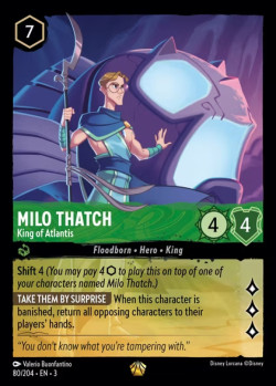 Disney Lorcana Trading Card Game Into the Inklands MILO THATCH King of Atlantis