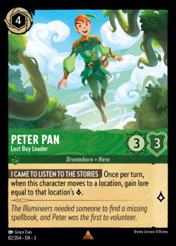 Disney Lorcana Trading Card Game Into the Inklands PETER PAN Lost Boy Leader