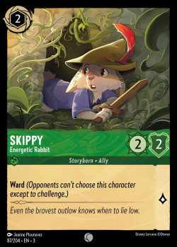 Disney Lorcana Trading Card Game Into the Inklands SKIPPY Energetic Rabbit