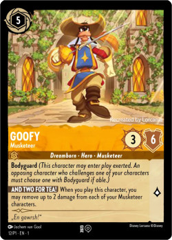 Disney Lorcana Trading Card Game Promos GOOFY Musketeer