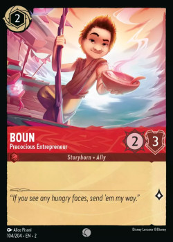 Disney Lorcana Trading Card Game Rise of the Floodborn BOUN Precocious Entrepreneur