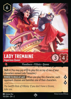 Disney Lorcana Trading Card Game Rise of the Floodborn LADY TREMAINE Imperious Queen