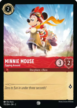 Disney Lorcana Trading Card Game Rise of the Floodborn MINNIE MOUSE Zipping Around