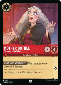 Disney Lorcana Trading Card Game Rise of the Floodborn MOTHER GOTHEL Withered And Wicked