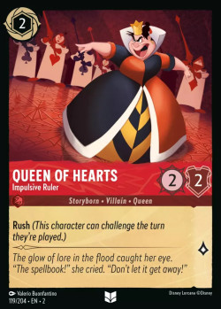 Disney Lorcana Trading Card Game Rise of the Floodborn QUEEN OF HEARTS Impulsive Ruler