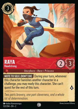 Disney Lorcana Trading Card Game Rise of the Floodborn RAYA Headstrong