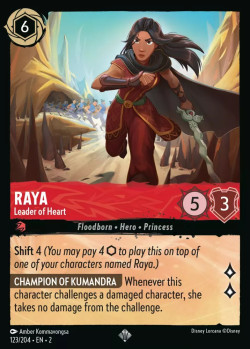 Disney Lorcana Trading Card Game Rise of the Floodborn RAYA Leader of Heart