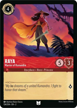 Disney Lorcana Trading Card Game Rise of the Floodborn RAYA Warrior Of Kumandra