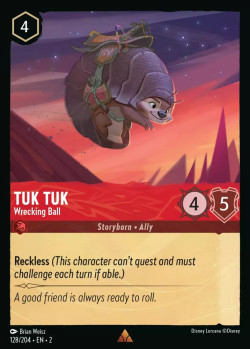 Disney Lorcana Trading Card Game Rise of the Floodborn TUK TUK Wrecking Ball