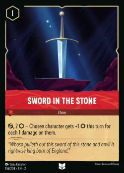 Disney Lorcana Trading Card Game Rise of the Floodborn SWORD IN THE STONE