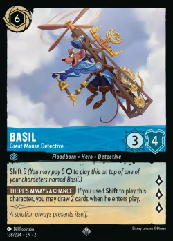 Disney Lorcana Trading Card Game Rise of the Floodborn BASIL Great Mouse Detective