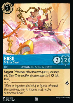 Disney Lorcana Trading Card Game Rise of the Floodborn BASIL Of Baker Street