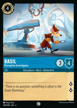 Disney Lorcana Trading Card Game Rise of the Floodborn BASIL Perceptive Investigator