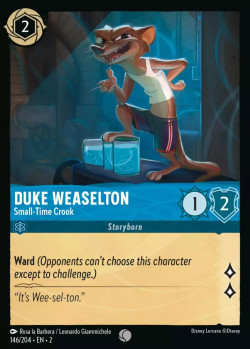 Disney Lorcana Trading Card Game Rise of the Floodborn DUKE WEASELTON Small