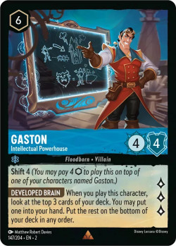 Disney Lorcana Trading Card Game Rise of the Floodborn GASTON Intellectual Powerhouse