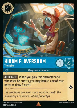 Disney Lorcana Trading Card Game Rise of the Floodborn HIRAM FLAVERSHAM Toymaker