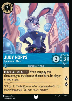 Disney Lorcana Trading Card Game Rise of the Floodborn JUDY HOPPS Optimistic Officer