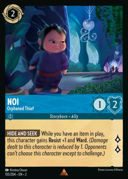 Disney Lorcana Trading Card Game Rise of the Floodborn NOI Orphaned Thief