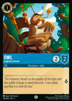 Disney Lorcana Trading Card Game Rise of the Floodborn OWL Logical Lecturer